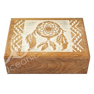 Attrape-rêves mural en bois de manguier sculpté à la main |   Décorations en bois en gros - Product Image 2
