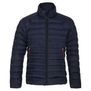 Blouson matelassé à capuche vert olive pour homme, fermeture éclair, coupe-vent, décontracté, hiver, coupe régulière, rembourrage épais en polyester - Product Image 3