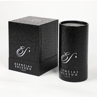 Boîte en papier rectangulaire noire personnalisée de luxe pour bougies en tube, aromathérapie, impression numérique UV, boîtes à parfum avec couvercle et base rigides