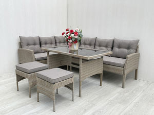 SF00093 Modern One Seat <b>Rattan</b> Steel Tempered Glass <b>Garden</b> Sofa Set Outdoor <b>Furniture</b> Polyester Cushion Living Room Hotels - Product Image 3