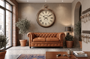 Classic Chesterfield Leather Loveseat Compressed 2 Seater Office Couch Office Furniture Living Room Furniture - Product Image 1