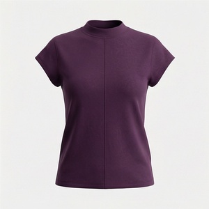 T-shirts personnalisés à manches courtes en coton, couleur personnalisée, col rond, t-shirt pour femme, logo personnalisé, col rond, vêtements de qualité tendance - Product Image 1