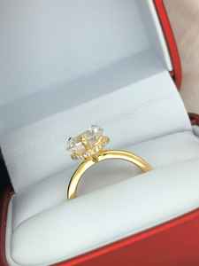 Customizable 14K 18K gold Set Simple <b>Love</b> Women's Wedding Heart Ring labgrown diamond Engagement Anniversary - Product Image 3