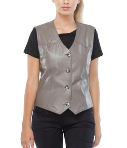 Chaleco de Cuero Genuino de Alta Calidad para Mujer, Impermeable, Estilo Urbano, Hip Hop, Personalizable, Venta al Por Mayor - Product Image 1