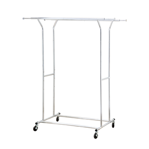 Porte-vêtements en métal sur roulettes, réglable en hauteur, design minimaliste, pour armoire - Product Image 3