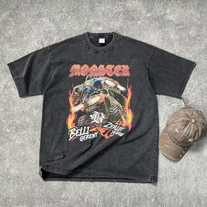 เสื้อยืดทรงบ็อกซี่ลำลองสำหรับผู้ชาย ผ้าฝ้าย 100% น้ำหนักเบา รับสกรีนโลโก้ตามแบบ บริการ OEM ผ้าถักลาย - Product Image 1