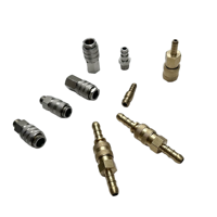 Raccord pneumatique rapide en laiton de type mini européen, compatible OEM et interchangeable avec le type Rectus 21 nickelé
