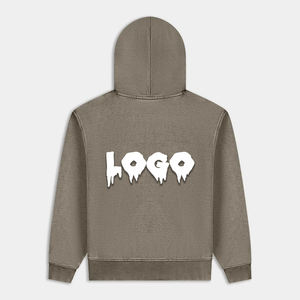 Sudadera con capucha de algodón de 400 g/m² para hombre, estilo streetwear, lavado ácido, con logo personalizado, colección de ropa streetwear al por mayor. - Product Image 2
