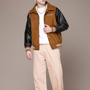 Manufacture Button Plus Size Winter Coats OEM ODM Custom Varsity Jacket Manufacturer Premium Leather Sleeve Chenille Embroidery - Product Image 4