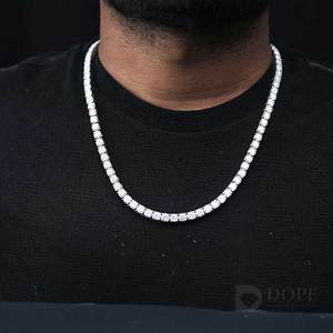 Collier chaîne cubaine Miami en argent sterling 925 avec diamant de laboratoire, bijoux hip-hop unisexe pour cadeau de fête - Product Image 4