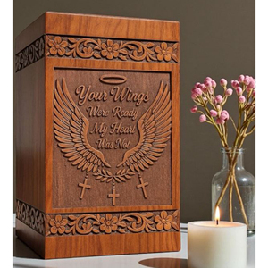 Handmade Rosewood Cremation Urn: Butterfly Fairy Design, Custom Engraving Memorial Keepsake urn by AYAANS - Product Image 4