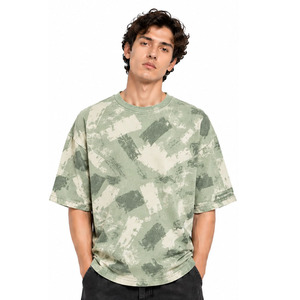 T-shirt oversize pour homme 100 % coton, coupe ample, col rond, manches courtes, streetwear décontracté pour tous les jours - Product Image 1