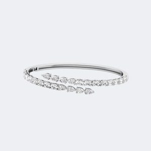 Stunning Multi Shape Lab Grown Diamond 925 Sterling <b>Silver</b> <b>Bracelet</b> for Women Luxury Anniversary <b>Bangle</b> IGI Certified 5.20ctw - Product Image 4