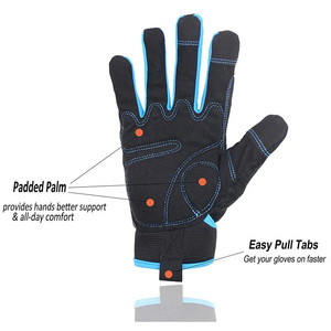 Gants de travail industriels pour hommes, en laine/polyester, durables, pour la conduite, robustes, pour le jardinage, l'agriculture, demi-doigts, imperméables - Product Image 1