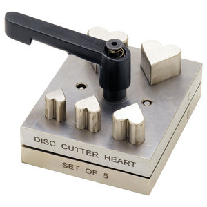 Disc <b>Cutter</b> Metal Heart Shape Set of 5 Circle Punches with Handle Lever Cutting Soft Metal for Goldsmith Making Tools India - Product Image 3
