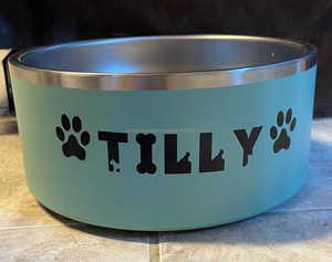 Cuenco redondo para mascotas de acero inoxidable puro Acme Metal 100% recubierto de polvo negro con Base de alambre diseño indio para alimentación de perros hecho en India - Product Image 4