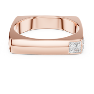 Men's Lab Grown <b>Diamond</b> <b>Ring</b> Princess Cut Rose Gold Plated Band Wedding Anniversary Daily Wear - Product Image 2