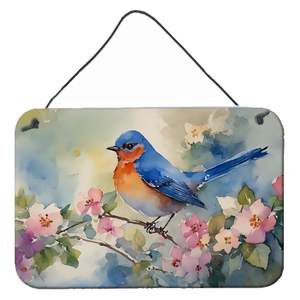 Bluebird Kitchen Wall Door <b>Hanging</b> Prints Aluminum Metal Sign <b>for</b> <b>Home</b> Decor Multicolor 8HX12W <b>for</b> <b>Bar</b> and Bathroom Plaque - Product Image 1