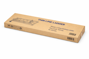 Thin Line <b>Ladder</b> Industrial Folding Rolling Step <b>Ladder</b> 2 Step Steel with Safety Handle Anti Slip Steps for Warehouse Use - Product Image 3