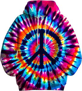 Sudadera con Capucha Tie Dye para Hombre, Informal, Tejida, Oversize, Corte Regular, 100% Algodón, Estilo Urbano, Azul, Verde, Blanco, Espiral - Product Image 4