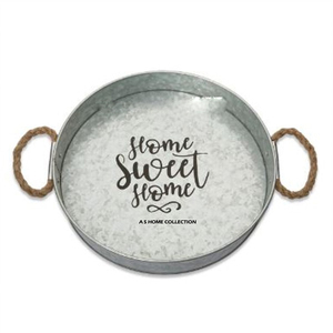 Bandeja Navideña Galvanizada Estilo Rústico Chic para Decoración de Bodas, con Asas de Cuerda, Hecha a Mano, Pulida, para Sublimación - Product Image 1