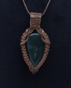 Collar con Colgante de Piedra de Ágata Natural Envuelto en Alambre de Cobre, Joyería Boho Hecha a Mano con Piedras Preciosas, Venta al Por Mayor - Product Image 3