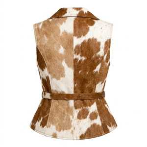 Chaleco de Cuero Genuino con Estampado a Cuadros y Piel Sintética para Hombre, Sin Cuello, con un Solo Botón, de Secado Rápido, Ropa Casual de Invierno - Product Image 2