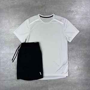 Ensemble décontracté 2 pièces pour homme NURJENNA INDUSTRIES : T-shirt et short en coton respirant, tissu tricoté, imprimé numérique uni - Product Image 4
