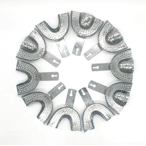 Azicon - Bandejas de Impresión Dentales Perforadas - Juego Superior e Inferior de Acero Inoxidable Reutilizables y Autoclavables para Alginato - Product Image 1