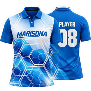 Camiseta de Entrenamiento de Cricket Sublimada Personalizada, Polo de Secado Rápido, Top de Práctica de Equipo Personalizado, Ropa Deportiva Ligera para Academia - Product Image 1
