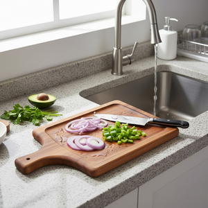 Tabla de Quesos y Charcutería Premium Grande de Madera de Acacia con Asa |   Tabla de Servir y Cortar Ecológica para Cocina y Regalos - Product Image 1