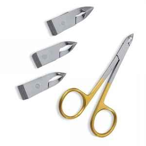 Tijeras profesionales y de primera calidad para cutículas de acero inoxidable con cuchillas reemplazables, herramienta para cortar cutículas. - Product Image 2