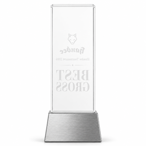 Trofeo de Golf de Cristal Grabado Personalizado, Forma Rectangular, Base Plateada, Premio al Mejor Ganador, Regalo de Reconocimiento Deportivo - Product Image 4