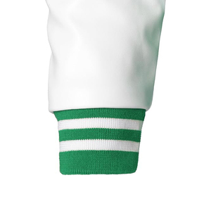 Veste universitaire pour homme, vert et blanc, couleur unie, fermeture à boutons, col rabattu, style décontracté, coupe classique, automne - Product Image 2