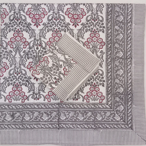 Jaipuri Floral Hand Block Printed 100% Cotton <b>King</b> <b>Size</b> 200 TC Bedsheet Set Soft Durable Breathable Eco-friendly All Season - Product Image 1