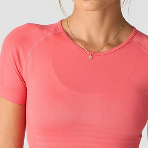 Fitness Wear Top New <b>Athletic</b> Summer Sports T-Shirt Slim Fit Compression Best Quality Cotton Rib Material Crop Top Shirt - Product Image 4