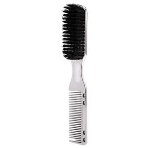 Cepillo de doble cara para barbería, herramienta de limpieza de cuello para hombre, mango electrochapado, cepillo de afeitar, accesorios de peluquería - Product Image 2
