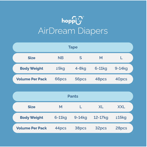 hoppi AirDream Couches-culottes pour bébé à attaches, Taille Moyenne - 48 unités - Product Image 1