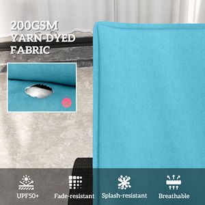 Set di 2 Cuscini per Chaise Longue da Esterno Azzurro Chiaro 48" X 23" UPF50+ Tessuto 200gsm - Product Image 4