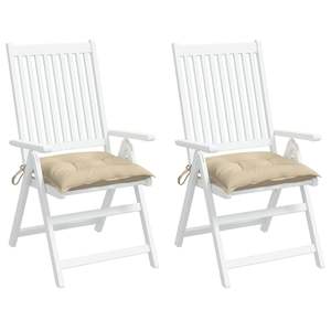 Ensemble de 2 coussins de chaise d'extérieur en tissu Oxford beige 100% polyester, petite taille - Product Image 3