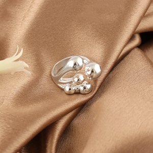 Anillos de Moda para Mujer, Joyería de Moda, Chapado en Plata de Ley 18k, Anillos de Burbuja Únicos y Modernos, Anillo de Lujo con Forma de Bola Más Vendido - Product Image 3