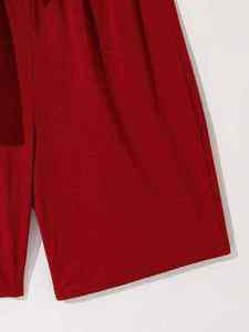 ชุดกีฬาผ้าฝ้ายคุณภาพสูงสำหรับผู้ชาย เสื้อยืดพิมพ์ลายตามสั่ง ปรับได้ สวมใส่สบาย กางเกงขาสั้น ระบายอากาศดี สไตล์ไฮสตรีท - Product Image 5