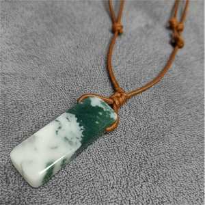 Natural Crystal Unshaped Pendant Necklace with Adjustable <b>Rope</b> <b>Chain</b> for Men and Boys - Product Image 6