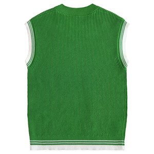 Gilet pull sans manches tricoté personnalisé pour homme, anti-rétrécissement, respirant, col en V, avec logo, pour printemps automne, OEM - Product Image 2