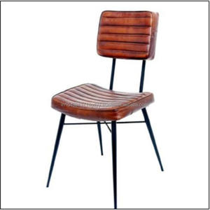 Silla de comedor de cuero de diseño Retro Moderno marco de hierro negro últimos muebles para el hogar Oficina apartamento escuela Villa - Product Image 4