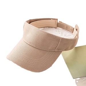 Visera de Sol Unisex de Algodón Liso, Ajustable, Parte Superior Abierta, para Deportes, Golf, Tenis, Correr, Protección UV, Color Beige - Product Image 1