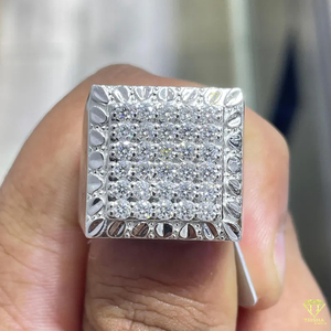 Bague de fiançailles pour homme en diamant Moissanite taille ronde plaquée or 14 carats, meilleure bague pour homme, cadeau pour lui en argent sterling 925 - Product Image 1