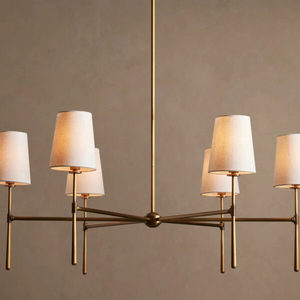 Lámpara de Techo Moderna de Acero Blanco con Pantalla de Vidrio Cónica, 6 Luces, Altura Ajustable, Fácil Instalación para Iluminación Residencial - Product Image 6