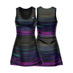 ชุดออกกำลังกายเทนนิสผ้าแห้งเร็ว ยืดหยุ่นสูง พิมพ์โลโก้ได้ตามต้องการ ระบายอากาศดี กระโปรงเทนนิส กอล์ฟ โยคะ ชุดกีฬาสำหรับผู้หญิง - Product Image 1