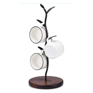 Tree Design Iron Metal Mug Holder Stand With Curved Hooks For Kitchen Countertop Dining Table Mugs <b>Storage</b> Stand - Product Image 1